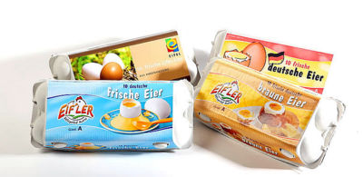 Eifler Eier und deren Verpackungen
